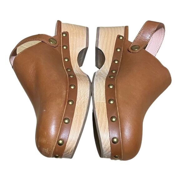 J CREW Women’s Size 7 Brown Convertible Leather Clogs in Rich Oak *Need Repair*‎ - Picture 6 of 9